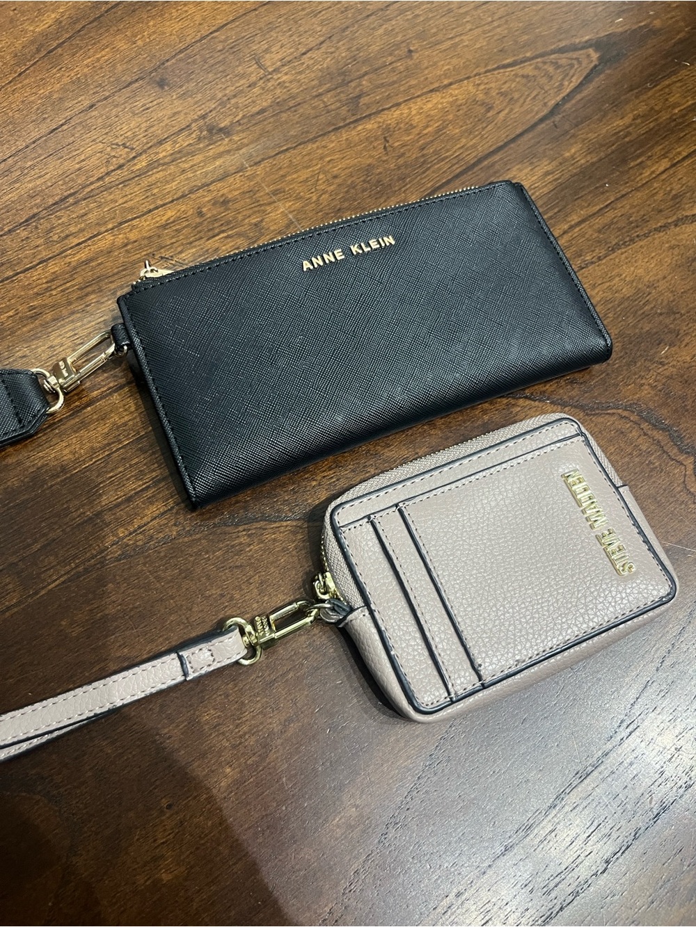 Anne Klein Black Wallet Wristlet and Steve Madden Taupe Card Holder